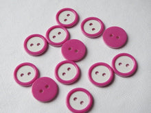 Load image into Gallery viewer, 10 20 DEEP PINK WHITE Quality Buttons Shirt Sewing Craft 16mm wide