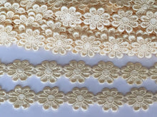 Load image into Gallery viewer, 1m GOLD Daisy Flower Lace Trims 24mm Wide Trimmings Scrapbooking Cardmaking Wedding Home Decor Sewing Craft Projects