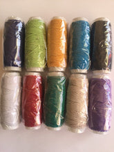 Load image into Gallery viewer, 10 REELS SMOCKING SHIRRING Gathering Elastic Assorted Colours Sewing Thread Spools Craft