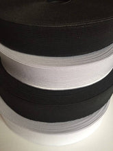 Load image into Gallery viewer, 1m 3m 5m ELASTIC BLACK Tape 25mm Wide Flat Elastic Cord Band Shirring Stretch Gathering Sewing Craft