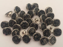 Load image into Gallery viewer, 10 20 50 GOLD Flower On Black Shank Quality Buttons 11mm Wide Dresses Tops Coats Babies Blazers Shirt Sewing Craft