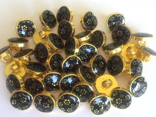 Load image into Gallery viewer, 10 20 SILVER Flower On Black Shank Quality Buttons 11mm Wide Dresses Tops Coats Babies Blazers Shirt Sewing Craft