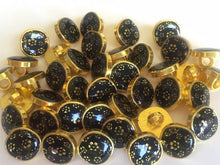 Load image into Gallery viewer, 10 20 SILVER Flower On Black Shank Quality Buttons 11mm Wide Dresses Tops Coats Babies Blazers Shirt Sewing Craft