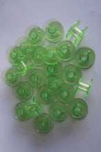 Load image into Gallery viewer, 10 20 CLEAR GREEN PLASTIC Bobbins Sewing Machine Bobbin Fit Brother Singer Toyota Janome etc