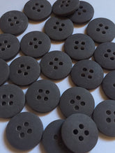 Load image into Gallery viewer, 10 20 40 DARK GREY 15mm Wide Quality Beautiful Buttons Jacket Shirt Sewing Craft 4 Holes