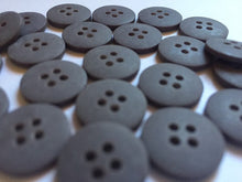 Load image into Gallery viewer, 10 20 40 DARK GREY 15mm Wide Quality Beautiful Buttons Jacket Shirt Sewing Craft 4 Holes