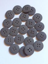 Load image into Gallery viewer, 10 20 40 DARK GREY 15mm Wide Quality Beautiful Buttons Jacket Shirt Sewing Craft 4 Holes