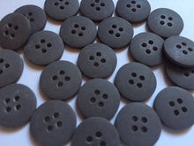 Load image into Gallery viewer, 10 20 40 DARK GREY 15mm Wide Quality Beautiful Buttons Jacket Shirt Sewing Craft 4 Holes