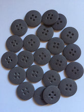 Load image into Gallery viewer, 10 20 40 DARK GREY 15mm Wide Quality Beautiful Buttons Jacket Shirt Sewing Craft 4 Holes