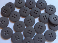 Load image into Gallery viewer, 10 20 40 DARK GREY 15mm Wide Quality Beautiful Buttons Jacket Shirt Sewing Craft 4 Holes