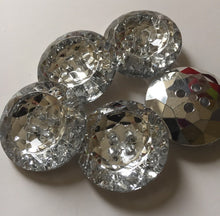 Load image into Gallery viewer, 5 10 Silver Shiny Glass Crystal Diamante Quality Buttons 35mm Wide Dresses Tops Coats Babies Blazers Shirt Sewing Craft