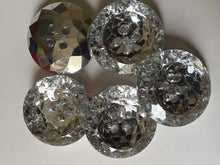 Load image into Gallery viewer, 5 10 Silver Shiny Glass Crystal Diamante Quality Buttons 35mm Wide Dresses Tops Coats Babies Blazers Shirt Sewing Craft