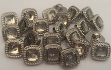 Load image into Gallery viewer, 10 20 Square Glitter Silver Shank Quality Buttons 11mm Wide Dresses Tops Coats Babies Blazers Shirt Sewing Craft