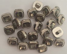 Load image into Gallery viewer, 10 20 Square Glitter Silver Shank Quality Buttons 11mm Wide Dresses Tops Coats Babies Blazers Shirt Sewing Craft