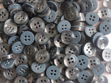 Load image into Gallery viewer, 50 100 GREY Quality Buttons Shirt Sewing Craft 12mm Wide More Colours Also Available