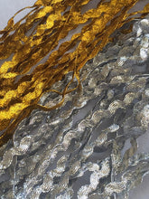 Load image into Gallery viewer, 1 yard GOLD SILVER Metallic Shine 5mm Wide Quality Ric Rac Zig Zag Trims Lovely Rick Rack Braids Trimmings