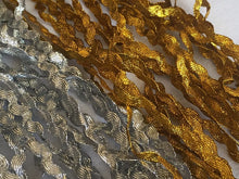 Load image into Gallery viewer, 1 yard GOLD SILVER Metallic Shine 5mm Wide Quality Ric Rac Zig Zag Trims Lovely Rick Rack Braids Trimmings