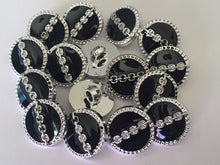 Load image into Gallery viewer, 10pcs Gothic Cross, Chain Across Black, 8 Pointed Star Silver Shank Quality Buttons 15mm Wide Coats Blazers Shirt Dresses Jacket