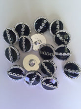 Load image into Gallery viewer, 10pcs Gothic Cross, Chain Across Black, 8 Pointed Star Silver Shank Quality Buttons 15mm Wide Coats Blazers Shirt Dresses Jacket