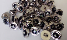 Load image into Gallery viewer, 10 20 50 Silver Glitter White or Black Cross Shank Quality Buttons 13mm Wide Dresses Tops Coats Babies Blazers Shirt Sewing Craft