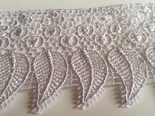 Load image into Gallery viewer, 1 yard WHITE LEAF Lace Trims 87mm Wide Embroidered Guipure Trimmings Cardmaking Wedding Home Decor Sewing Craft Projects