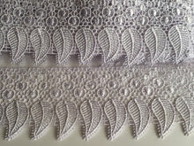 Load image into Gallery viewer, 1 yard WHITE LEAF Lace Trims 87mm Wide Embroidered Guipure Trimmings Cardmaking Wedding Home Decor Sewing Craft Projects