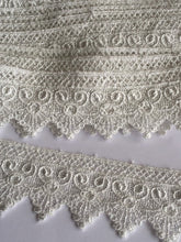 Load image into Gallery viewer, 1 yard IVORY Lace Trims 46mm Wide Embroidered Guipure Trimmings Cardmaking Wedding Home Decor Sewing Craft Projects