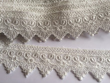 Load image into Gallery viewer, 1 yard IVORY Lace Trims 46mm Wide Embroidered Guipure Trimmings Cardmaking Wedding Home Decor Sewing Craft Projects