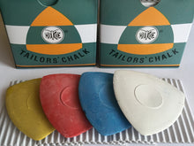 Load image into Gallery viewer, FULL BOX Tailors Chalk 10 pcs White Pink Yellow Blue Sewing Craft Seamstress Dressmaker Clothing Alterations And Repairs Shoemakers Bag Make