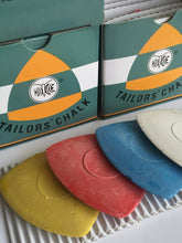 Load image into Gallery viewer, FULL BOX Tailors Chalk 10 pcs White Pink Yellow Blue Sewing Craft Seamstress Dressmaker Clothing Alterations And Repairs Shoemakers Bag Make