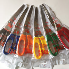 Load image into Gallery viewer, 8 1/2" SCISSORS STAINLESS STEEL Black Blue Dark Green Orange Red Yellow Sewing Craft Home Kitchen Office Multi Purpose Use