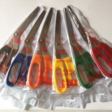 Load image into Gallery viewer, 8 1/2" SCISSORS STAINLESS STEEL Black Blue Dark Green Orange Red Yellow Sewing Craft Home Kitchen Office Multi Purpose Use