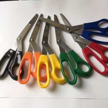 Load image into Gallery viewer, 8 1/2" SCISSORS STAINLESS STEEL Black Blue Dark Green Orange Red Yellow Sewing Craft Home Kitchen Office Multi Purpose Use
