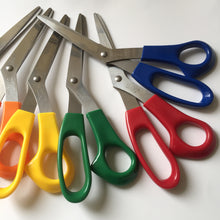Load image into Gallery viewer, 8 1/2" SCISSORS STAINLESS STEEL Black Blue Dark Green Orange Red Yellow Sewing Craft Home Kitchen Office Multi Purpose Use