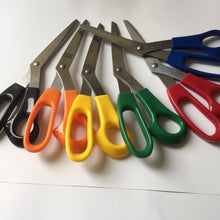 Load image into Gallery viewer, 8 1/2" SCISSORS STAINLESS STEEL Black Blue Dark Green Orange Red Yellow Sewing Craft Home Kitchen Office Multi Purpose Use