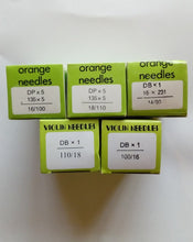 Load image into Gallery viewer, VIOLIN ORANGE 10pcs Quality Industrial Sewing Machine Needles 90/14 100/16 110/18 Round Head Silver