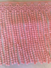 Load image into Gallery viewer, 1 yard PINK Fringe Quality Lace Trims 9 inches 23cm Drop/Wide Scrapbooking Cardmaking Wedding Dresses Sewing Craft Projects