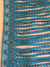 Load image into Gallery viewer, 1 yard BLUE GREEN Fringe Quality Lace Trims 9 inches 23cm Drop/Wide Scrapbooking Cardmaking Wedding Dresses Sewing Craft Projects