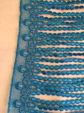 Load image into Gallery viewer, 1 yard BLUE GREEN Fringe Quality Lace Trims 9 inches 23cm Drop/Wide Scrapbooking Cardmaking Wedding Dresses Sewing Craft Projects