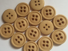 Load image into Gallery viewer, 10 20 LIGHT BROWN 21mm Wide Quality Beautiful Buttons Jacket Shirt Sewing Craft 4 Holes Big Eyes