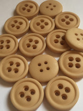 Load image into Gallery viewer, 10 20 LIGHT BROWN 21mm Wide Quality Beautiful Buttons Jacket Shirt Sewing Craft 4 Holes Big Eyes