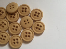 Load image into Gallery viewer, 10 20 LIGHT BROWN 21mm Wide Quality Beautiful Buttons Jacket Shirt Sewing Craft 4 Holes Big Eyes