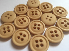 Load image into Gallery viewer, 10 20 LIGHT BROWN 21mm Wide Quality Beautiful Buttons Jacket Shirt Sewing Craft 4 Holes Big Eyes