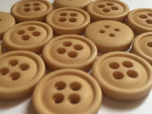 Load image into Gallery viewer, 10 20 LIGHT BROWN 21mm Wide Quality Beautiful Buttons Jacket Shirt Sewing Craft 4 Holes Big Eyes