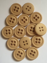 Load image into Gallery viewer, 10 20 LIGHT BROWN 21mm Wide Quality Beautiful Buttons Jacket Shirt Sewing Craft 4 Holes Big Eyes