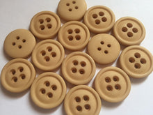 Load image into Gallery viewer, 10 20 LIGHT BROWN 21mm Wide Quality Beautiful Buttons Jacket Shirt Sewing Craft 4 Holes Big Eyes