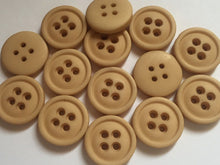 Load image into Gallery viewer, 10 20 LIGHT BROWN 21mm Wide Quality Beautiful Buttons Jacket Shirt Sewing Craft 4 Holes Big Eyes