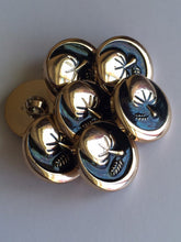 Load image into Gallery viewer, 10 20 LEAF BLACK GOLD Shank Buttons 22mm Wide Dresses Tops Coats Babies Blazers Shirt Sewing Craft