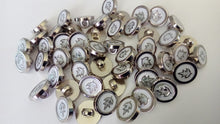 Load image into Gallery viewer, 10 20 50 Silver Leaf White Shank Quality Buttons 13mm Wide Dresses Tops Coats Babies Blazers Shirt Sewing Craft