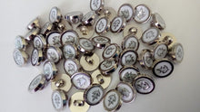 Load image into Gallery viewer, 10 20 50 Silver Leaf White Shank Quality Buttons 13mm Wide Dresses Tops Coats Babies Blazers Shirt Sewing Craft